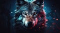 Grey Wolf Portrait with Ample Copy-Space, Capturing the Wild Essence Royalty Free Stock Photo