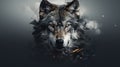 Grey Wolf Portrait with Ample Copy-Space, Capturing the Wild Essence Royalty Free Stock Photo