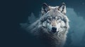 Grey Wolf Portrait with Ample Copy-Space, Capturing the Wild Essence Royalty Free Stock Photo