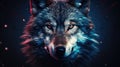 Grey Wolf Portrait with Ample Copy-Space, Capturing the Wild Essence Royalty Free Stock Photo