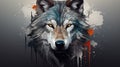 Grey Wolf Portrait with Ample Copy-Space, Capturing the Wild Essence Royalty Free Stock Photo