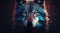 Grey Wolf Portrait with Ample Copy-Space, Capturing the Wild Essence Royalty Free Stock Photo
