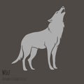 Grey Wolf Silhouette Royalty Free Stock Photo