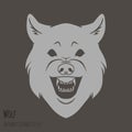 Grey Wolf Silhouette Royalty Free Stock Photo