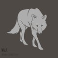 Grey Wolf Silhouette Royalty Free Stock Photo