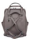 Grey woman's leather fashion backpack on white background Royalty Free Stock Photo