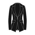 Grey Women s jacket with pockets. Work austere style.Women clothing single icon in black style vector symbol stock