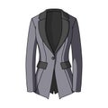 Grey Women`s jacket with pockets. Work austere style.Women clothing single icon in cartoon style vector symbol stock