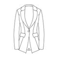 Grey Women s jacket with pockets. Work austere style.Women clothing single icon in outline style vector symbol stock