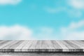 Grey wood on sky blue background. Sky cloud clear Royalty Free Stock Photo