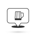 Grey Wooden beer mug icon isolated on white background. Vector Royalty Free Stock Photo