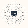 Grey The word war icon isolated on beige background. International military conflict. Army. Armament. Nuclear weapon