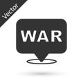 Grey The word war icon isolated on white background. International military conflict. Army. Armament. Nuclear weapon