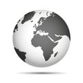 Grey world earth globe
