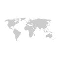 Grey world map vector flat design. Royalty Free Stock Photo