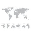 Grey World Map vector Illustration Royalty Free Stock Photo