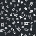 Grey Wrestling singlet icon isolated seamless pattern on black background. Wrestling tricot. Vector Royalty Free Stock Photo