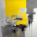Grey and Yellow Abstract Art Painting Royalty Free Stock Photo