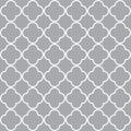 Grey quatrefoil outline ornamental pattern