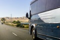 Greyhound bus on a freeway Royalty Free Stock Photo