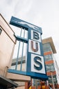 Greyhound Bus sign in San Antonio, Texas Royalty Free Stock Photo