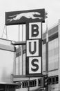 Greyhound Bus sign in San Antonio, Texas Royalty Free Stock Photo