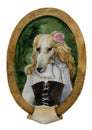 Greyhound dog portrait watercolor royal dog seria Royalty Free Stock Photo