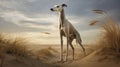 Greyhound In The Sand: A Daz3d Inspired Hyper-detailed Rendering