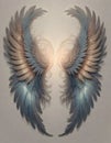 Greyish Blue angel Wings, generated with AI