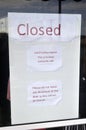 Business closed for Covid 19 lockdown