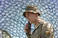 radio operator at work in tent