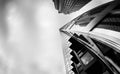 Greyscale low angle shot of high-rise buildings in the financial district of Toronto Canada Royalty Free Stock Photo