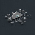Cloud computing concept art floating cloud and icons Royalty Free Stock Photo