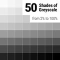 Greyscale palette. 50 shades of grey. Grey colors palette. Color shade chart. Vector illustration Royalty Free Stock Photo