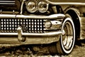 Greyscale shot of the Buick Century Riviera 1958 with Tail Fin Royalty Free Stock Photo