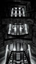 Greyscale shot of the Schottenring escalator Royalty Free Stock Photo