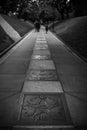 Greyscale shot of Sibiu Walk of Fame