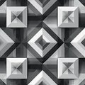 Greyscale squares give the illusion of 3D in a repeating pattern Royalty Free Stock Photo