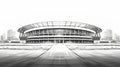 Greyscale Stadium Vector Illustration With Motion Blur Panorama