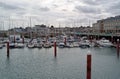 The Harbour Marina full of yachts on cloudy day.