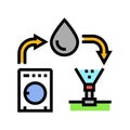 greywater system water saving color icon vector illustration Royalty Free Stock Photo