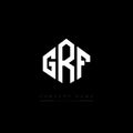 GRF letter logo design with polygon shape. GRF polygon and cube shape logo design. GRF hexagon vector logo template white and Royalty Free Stock Photo