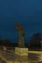 Grgur Ninski monument at night. Nin town, Dalmatia, Croatia Royalty Free Stock Photo