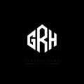 GRH letter logo design with polygon shape. GRH polygon and cube shape logo design. GRH hexagon vector logo template white and Royalty Free Stock Photo
