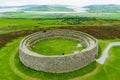 Grianan of Aileach, ancient drystone ring fort, located on top of Greenan Mountain in Inishowen, Co. Donegal, Ireland Royalty Free Stock Photo