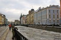 Griboyedovs canal in historical city center of Saint-Petersburg, winter view Royalty Free Stock Photo