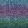 A grid of abstract geometric patterns, each square featuring distinctive shapes and Royalty Free Stock Photo