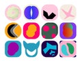 A grid of 12 abstract icons is arranged Royalty Free Stock Photo