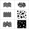 A grid of black and white abstract patterns and shapes designs set Royalty Free Stock Photo