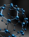 Grid of a blue molecule - 3d structure visualization